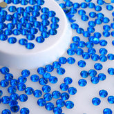 Capri Blue Glass Flat Back Glue-on Rhinestones 16 Cut Facets In Bulk WholesaleRhinestone